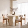Chair Chenille Upholstered - Light Natural Rubber Wood Frame - Ventor image 7