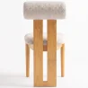 Chair Chenille Upholstered - Light Natural Rubber Wood Frame - Ventor image 7