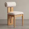 Chair Chenille Upholstered - Light Natural Rubber Wood Frame - Ventor image 7