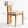 Chair Chenille Upholstered - Light Natural Rubber Wood Frame - Ventor image 7