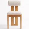 Chair Chenille Upholstered - Light Natural Rubber Wood Frame - Ventor image 7