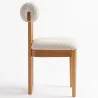 Chair Chenille Upholstered - Light Natural Rubber Wood Frame - Ventor image 7