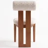 Chair Chenille Upholstered - Dark Natural Rubber Wood Frame - Ventor image 7