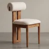 Chair Chenille Upholstered - Dark Natural Rubber Wood Frame - Ventor image 7