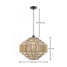 Pendant Light - Natural Rope and Black Metal Frame - Lapor image 7