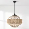 Pendant Light - Natural Rope and Black Metal Frame - Lapor image 7