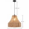 Pendant Light Natural Rope and Metal – Boho Style – Handcrafted Design – Lorena image 7
