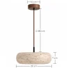 Ceiling Light Pendant – Wood & Travertine – Marguerite image 7