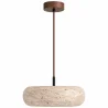 Ceiling Light Pendant – Wood & Travertine – Marguerite image 7