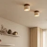 Ceiling Light – Flush Mount – Wood & Travertine – Léonie image 7