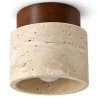 Ceiling Light – Flush Mount – Wood & Travertine – Léonie image 7