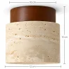 Ceiling Light – Flush Mount – Wood & Travertine – Léonie image 7