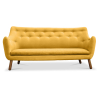 Buy Linen Upholstered Sofa - Scandinavian Style - 3 Seater - Poetes Red 54722 - in the UK
