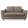 Buy Linen Upholstered Sofa - Scandinavian Style - 2 Seater - Gustavo Brown 58242 - in the UK