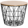 Buy Round Side Table - Industrial Design - Wood and Metal - Basker Black 58416 - prices