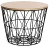 Round Side Table - Industrial Design - Wood and Metal - Basker image 7