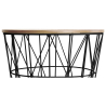 Buy Round Side Table - Industrial Design - Wood and Metal - Basker Black 58416 at Privatefloor