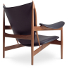 Buy Design Armchair with Armrests - Wood and Leather - Captain Black 58425 in the United Kingdom