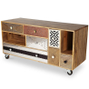 Buy Wooden TV Cabinet - Vintage Design with Print - Mady Natural wood 58493 - prices