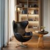 Armchair with armrests - Leather upholstery - Egg-shaped design - Brave image 7