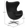 Armchair with armrests - Leather upholstery - Egg-shaped design - Brave image 7