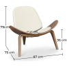 Buy Designer armchair - Scandinavian armchair - Faux leather upholstery - Lucy Ivory 16774 - in the UK