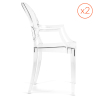Buy Pack of 2 Transparent Dining Chairs - Armrest Design - Louis XIV Transparent 58735 with a guarantee
