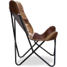 Buy Butterfly Design Chair - Pony Print - Leather - Blop Brown pony 58893 at Privatefloor