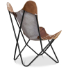 Buy Butterfly Design Chair - Pony Print - Leather - Blop Brown pony 58893 in the United Kingdom
