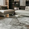 Coffee Table Round Glass and Metal – Modern Living Room Table – Barrel image 7