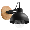 Buy  Wall Lamp - Scandinavian Style - Metal and Wood -  Syla Black 59031 - prices