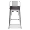 Industrial Design Bar Stool with Backrest - Wood & Steel - 60 cm - Stylix image 7