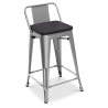 Buy Industrial Design Bar Stool with Backrest - Wood & Steel - 60 cm - Stylix Black 59117 in the United Kingdom
