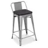 Industrial Design Bar Stool with Backrest - Wood & Steel - 60 cm - Stylix image 7