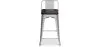 Industrial Design Bar Stool with Backrest - Wood & Steel - 60 cm - Stylix image 7