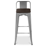 Buy Industrial Design Bar Stool with Backrest - Wood & Steel - 76cm - Stylix Green 59118 - prices