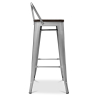 Buy Industrial Design Bar Stool with Backrest - Wood & Steel - 76cm - Stylix Green 59118 home delivery