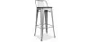 Industrial Design Bar Stool with Backrest - Wood & Steel - 76cm - Stylix image 7