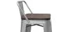 Industrial Design Bar Stool with Backrest - Wood & Steel - 76cm - Stylix image 7