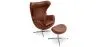  Design armchair with footrest - Leather upholstered - Brave image 7