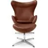  Design armchair with footrest - Leather upholstered - Brave image 7