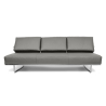 Buy Polyurethane Leather Upholstered Sofa Bed - 3 Seater - Kart Grey 14621 at Privatefloor