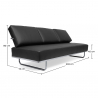 Buy Leather Upholstered Sofa Bed - 3 Seater - Kart Black 14622 - in the UK