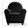Buy  Armchair with Armrests - Upholstered in Faux Leather - Club Black 54286 - prices