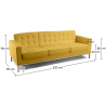 Buy Polyurethane Leather Upholstered Sofa - 3 Seater - Konel Pastel yellow 13246 in the United Kingdom