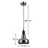 Ceiling Lamp - Pendant Lamp - Chrome Metal - Medium - Blake image 7