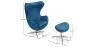 Egg Design Armchair with Footrest - Upholstered in Faux Leather - Brave image 7
