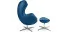Egg Design Armchair with Footrest - Upholstered in Faux Leather - Brave image 7