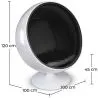 Ball Design Armchair - Upholstered in Faux Leather - Batton image 7
