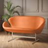 Curved Sofa - Polyurethane Leather Upholstered - 2 Seater - Svin image 7